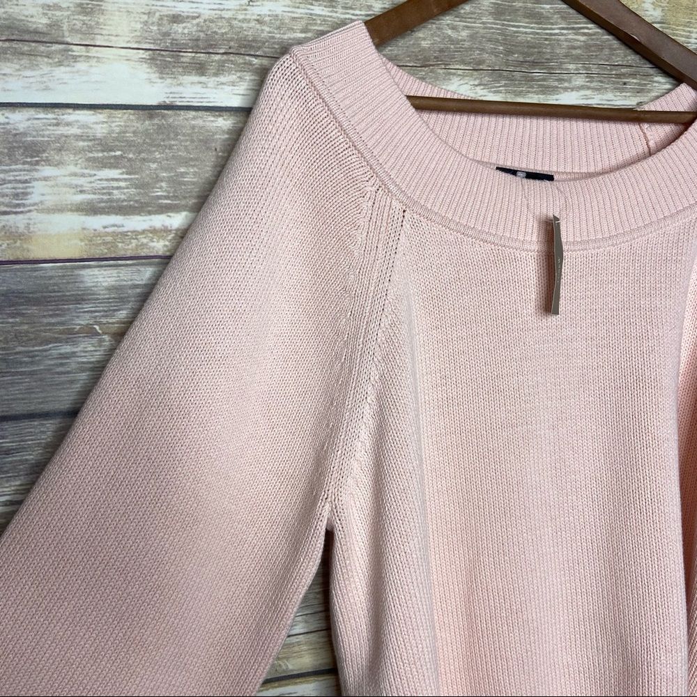 NWT J Crew M Relaxed-sleeve boatneck beach sweater soft pink peach - Picture 3 of 8